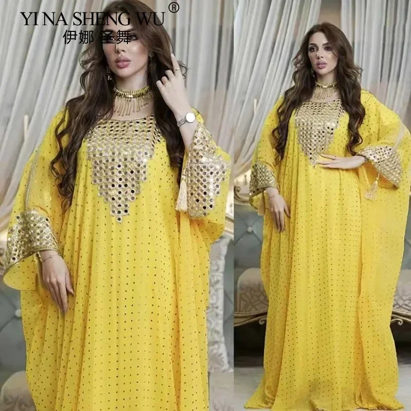 Neues Muslimisches Abaya-Kostüm für Frauen, Langes Orientalisches Bauchtanz-Outfit, 2-teiliges Set, Khalegy Performance-Tanzkleidung