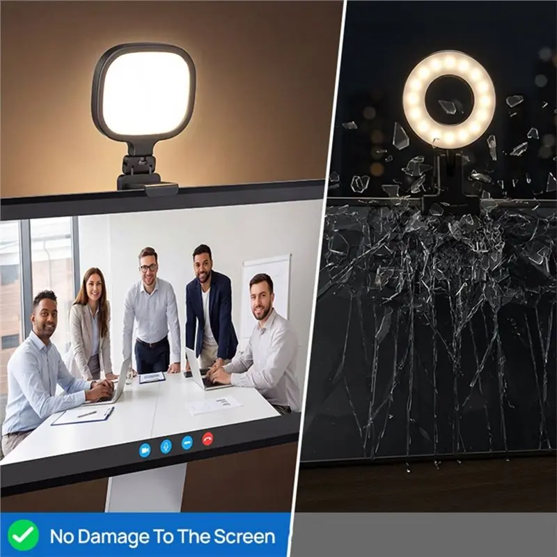 A96K-LED Diffused Eye-Caring Ring Light For Laptop, Monitor& Desk- Video Light For Zoom& Streaming