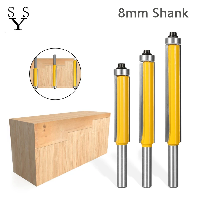 1Pcs 8mm Shank Template Trim Flush Trim Router Bit Hinge Mortising Straight Top Bearing Milling Cutter for Woodworking tool