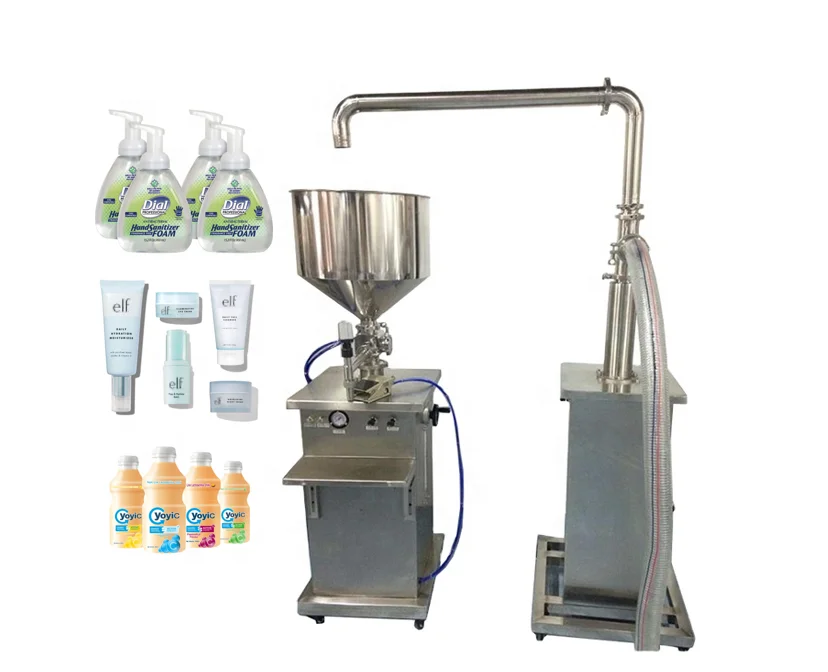 

hot sell semi-automatic pneumatic vertical paste cream liquid filling oil lotion filler machine low price production line