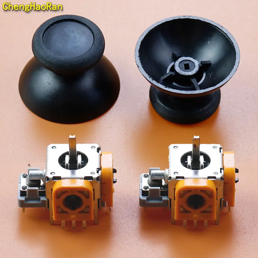 

ChengHaoRan For NS Switch Pro Gamepad Black Mushroom Rocker Stick Caps Cover & 3D Analog Joystick Module Sensor Replacement