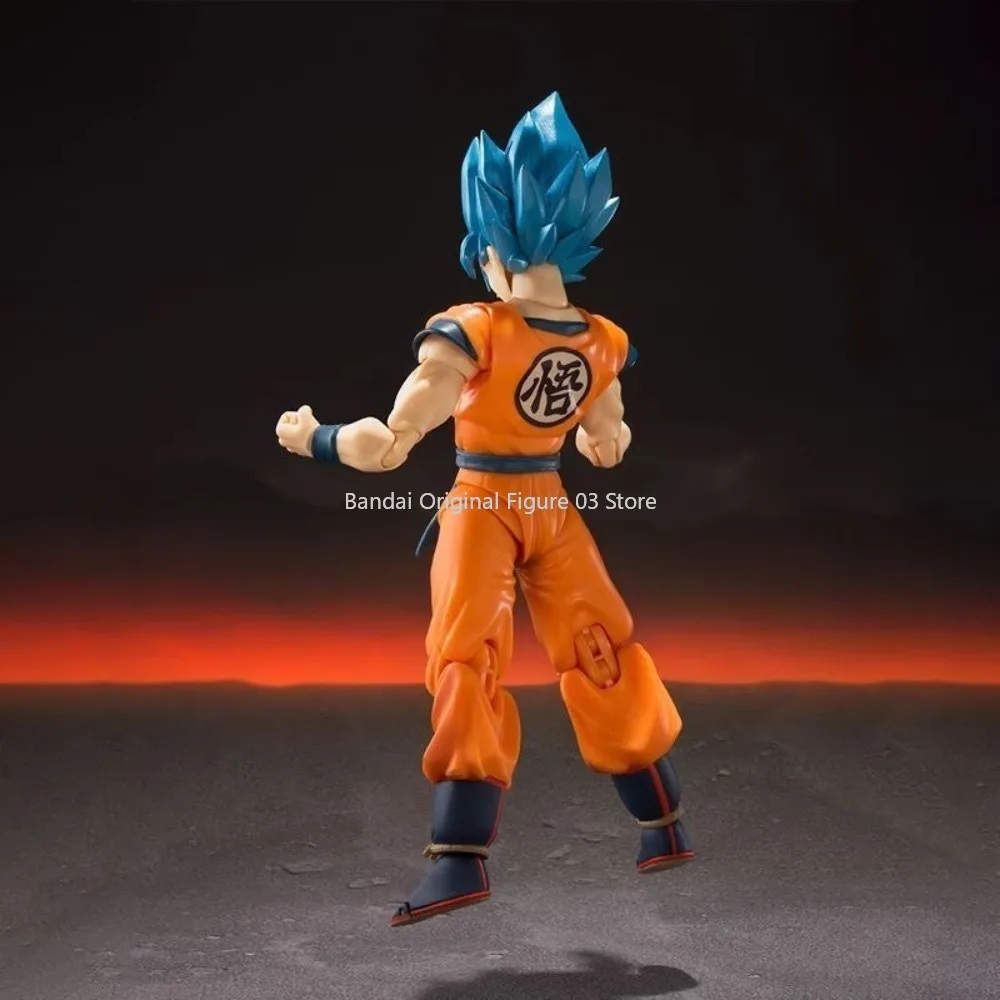 ในสต็อกOriginal Bandai Dragon Ball Z S.H.Figuarts Super Saiyanพระเจ้าBlue Son Gokou SHF Son Gokuสีฟ้า 16 ซม.Action Figure