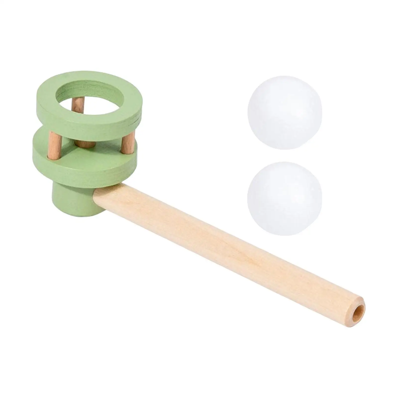 Wooden Balance Blowing Toys, Floating Ball Game Toy, Blowing Pipe Whistles Balls Toys for Kids