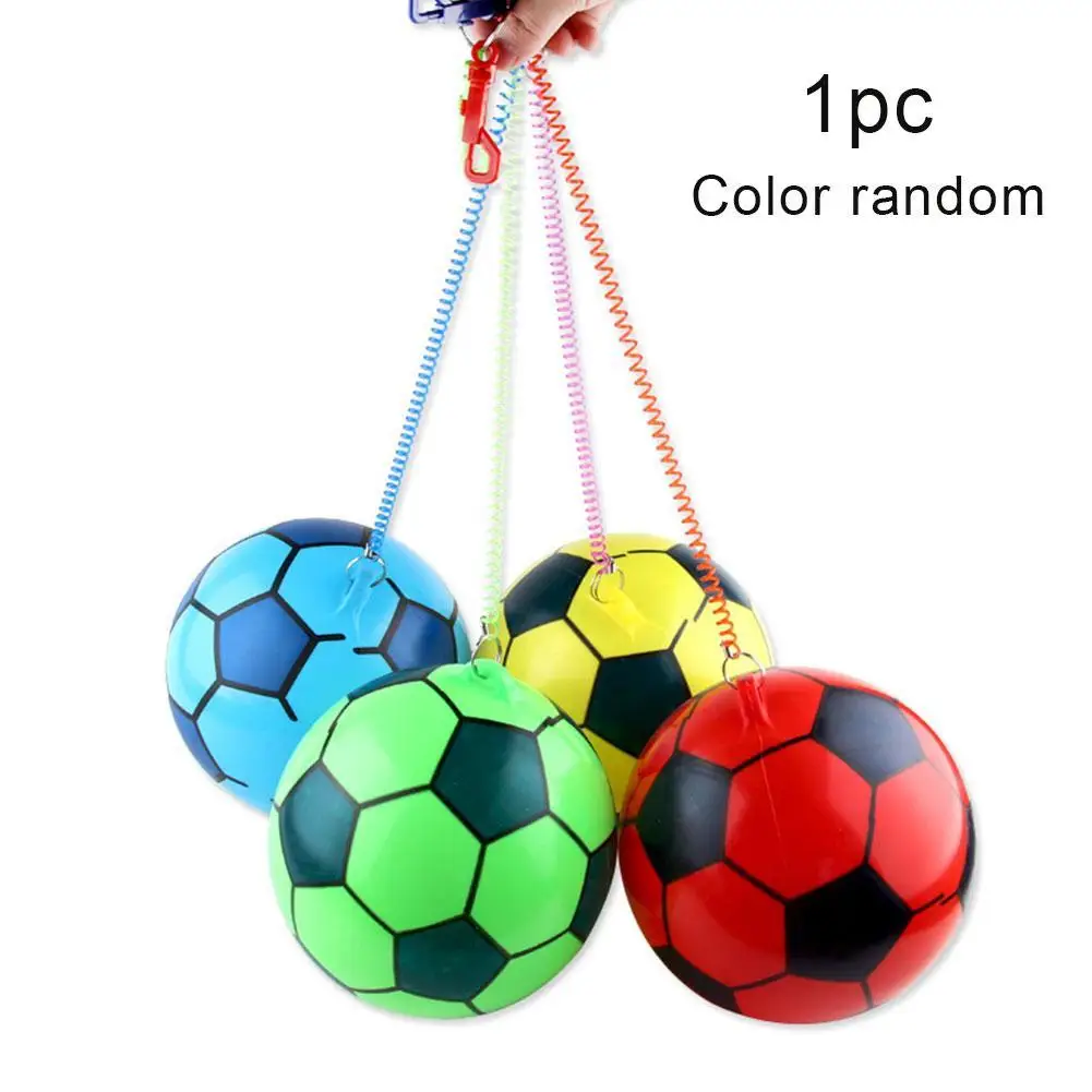 Pelota de práctica de fútbol de Color aleatorio con banda elástica, equipo de entrenamiento de fútbol, pelota de juguete inflable para niños, 1 Uds.