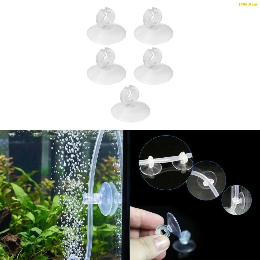 U1JB 5Pcs PVC Fish Suction Cups Secure Air Pumps Hose And Heating Cable