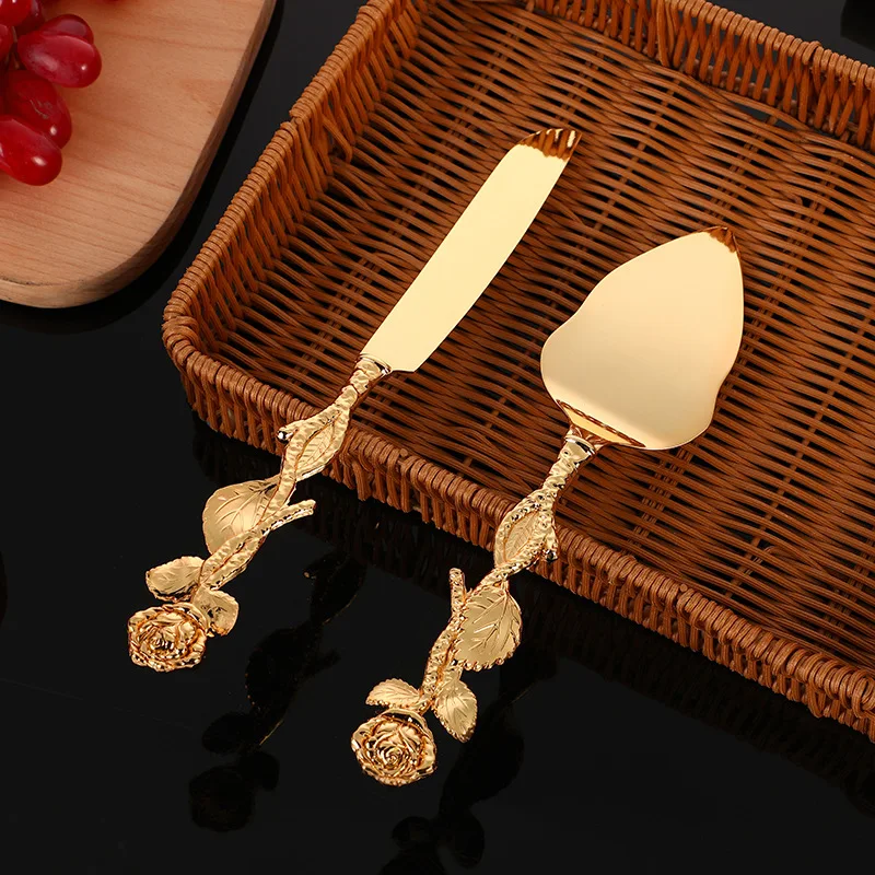 Fashionable European and American style alloy exquisite handle restaurant Western tableware cake pizza Western knife shovel comb