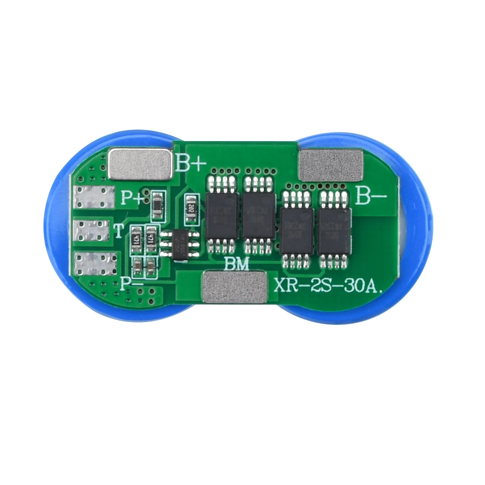 2S BMS Same Port Charge Board 7.4V 18650 Lipo Lithium Battery 5A 6A 10A Charge Discharge Protection Board With Nickel Plate