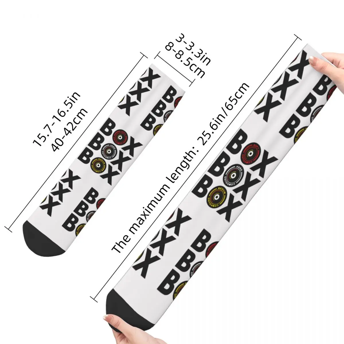 Hip Hop Vintage Box Box Box Infographic F1 Tyre Compound Men\'s Socks Harajuku Seamless Printed Novelty Happy Crew Sock Boys Gift