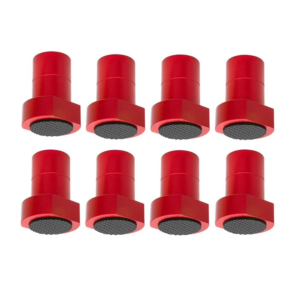 8 PCS Aluminum Alloy Bench Dogs 3/4 Inch / 19mm Red Bench Dog Clamp Non-Slip Pads Workbench Dogs
