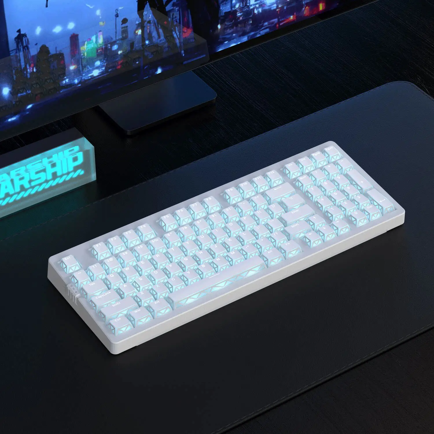 Folding Shadow Hollow Top Print RGB Backlit Key Caps Double Shot PBT Keycaps Cherry Profile for MX Switches Gaming Keyboard