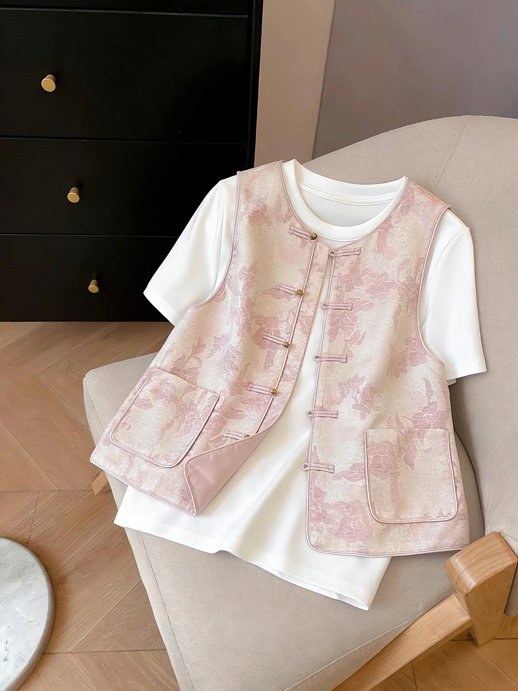 

Новый китайский жилет с цветочной вышивкой, круглый жилет Ne Svel, женская весенне-осенняя элитная многослойная верхняя одежда в стиле ретро