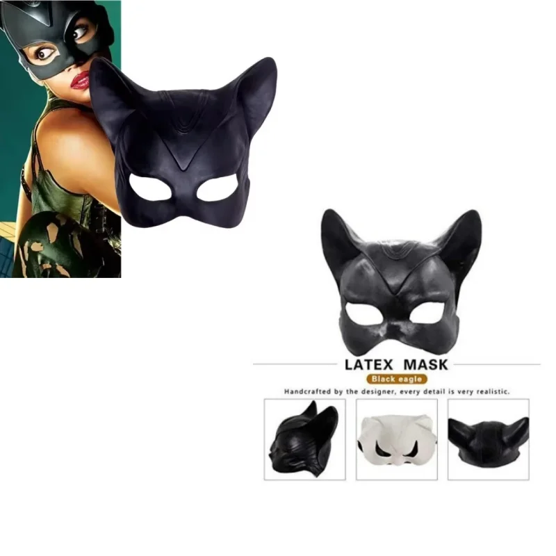 Seksowna Kocia Kobieta Selina Kyle Maska Lateksowa Strój Superbohaterki Filmowa Cosplay Kostium Maski na Halloween