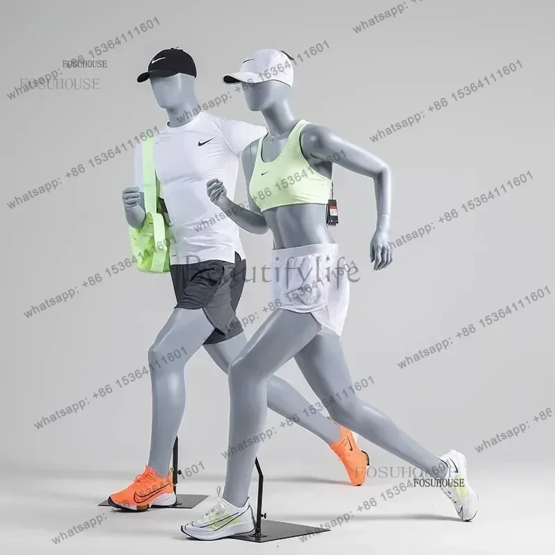 PG Running Sports Male Mannequins Window Display Model Female Body Clothing Store Display Stand Mannequins Sports Model Stand w