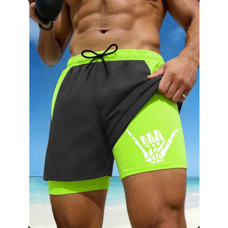 Men'S Quick-Dry Swim Trunks - Solid Color Lightweight Beach Shorts For Swimming, Surfing, Gym, Travel - Machine Men'S Swim Short