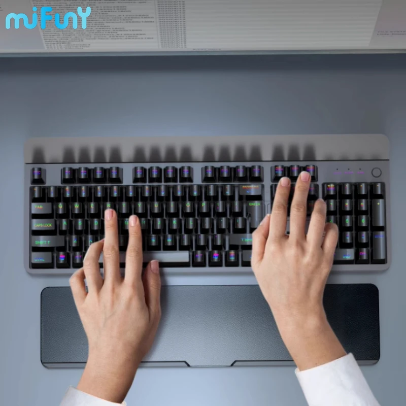 

MiFuny Wrist Rest with Storage Box for Mechanical Keyboard Office Typing Protection Keyboard Hand Rest 87keys Desk Mat Gifts