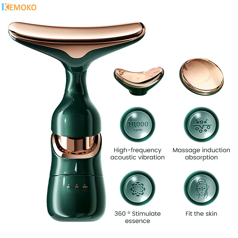 3 In 1 อุปกรณ์ยกคอบนใบหน้านวดตา V-Face Slimmer EMS ความงามกระชับผิวริ้วรอย Anti Aging Face Massager