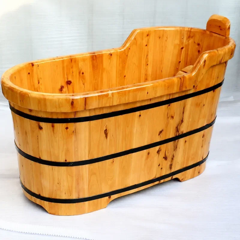 YAO Cedar Wood Bath Bucket Adult Solid Wooden Bathtub for Full Body Soak Household Spa Tub