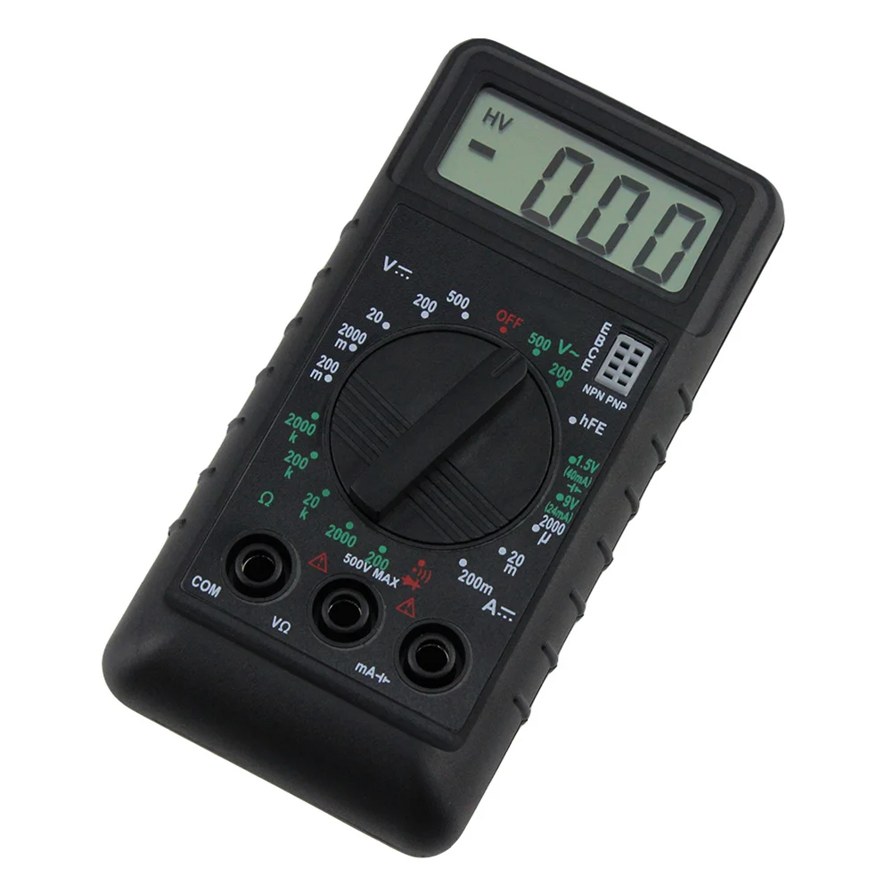 

Mini Black Digital Multimeter Portable Thin Card Design Overload Protection LCD Voltage Ampere Ohm Meter Multitester Tool