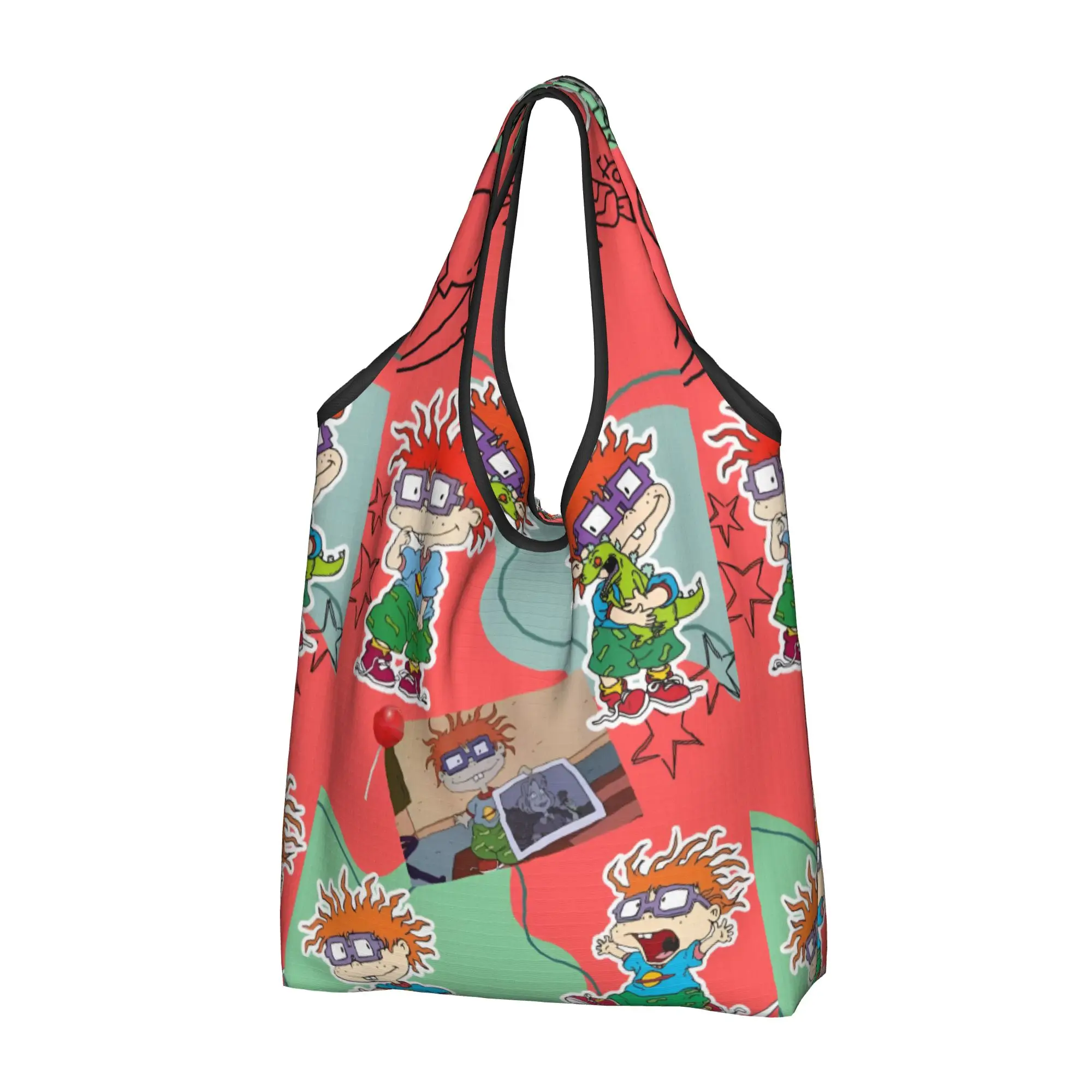 Custom R-Rugrated Anime Comic Manga Shopping Bags Women Portable Big Capacity Groceries  Tote Shopper Bags