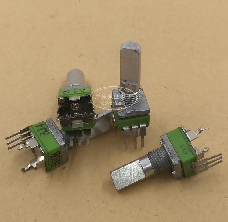 1 Piece RK097N Vertical Bent Foot Single B10K B50K A50K A1M 3 Feet Adjustable Potentiometer