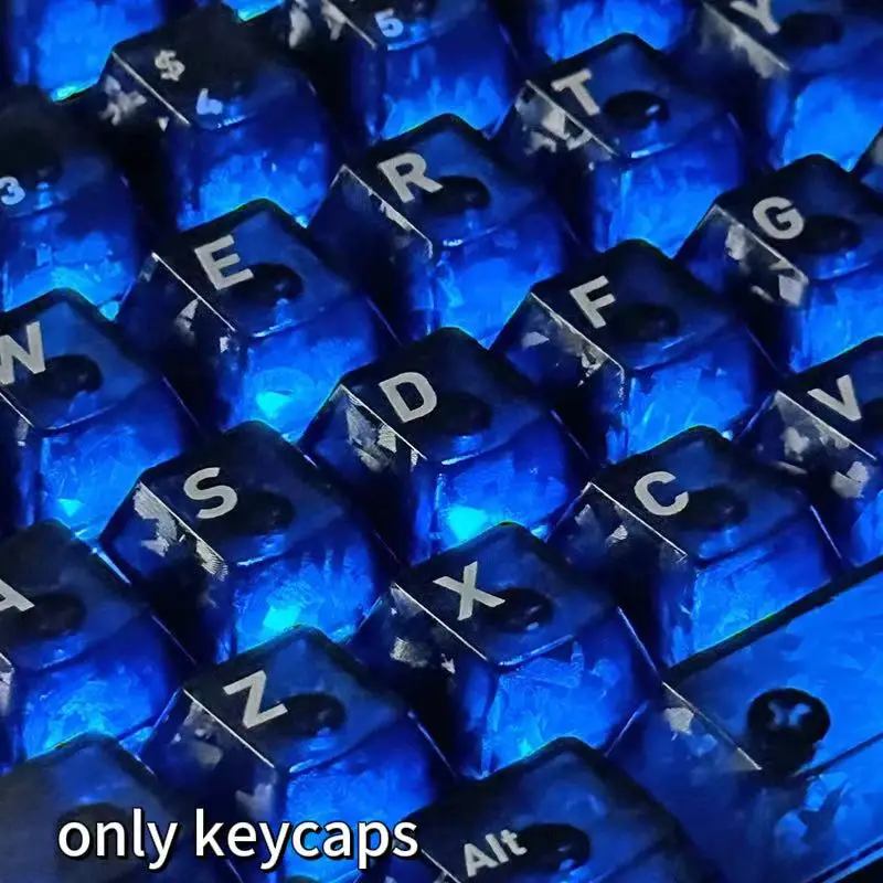 132-Key Black Front-Print Carbon Fiber Keycaps, Cherry Height