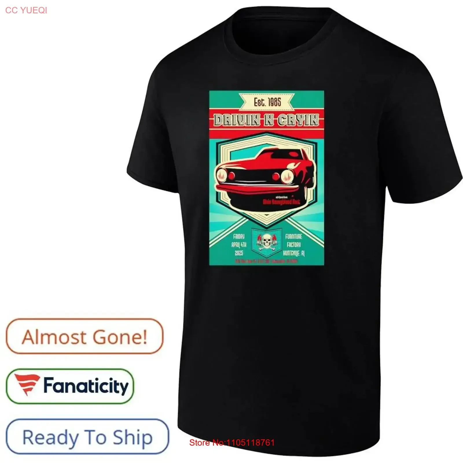 Drivin N Cryin Apr 4 2025 Furniture Factory Huntsville Al Tour Poster T Shirt vintage Washed designer clothes Comfortable