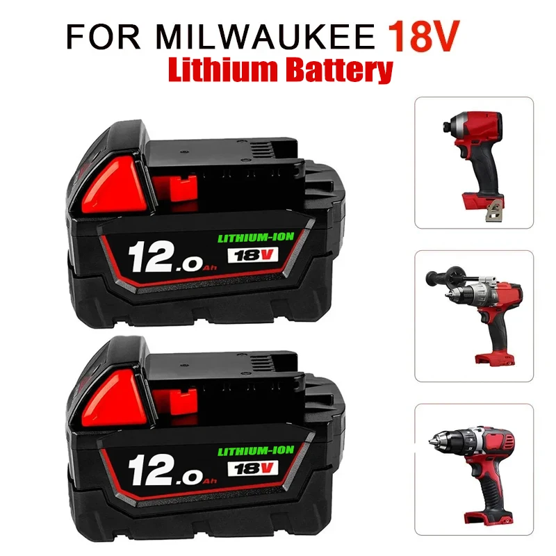 Batteria originale agli ioni di litio di ricambio 18V 12.0Ah per batterie per utensili elettrici Milwaukee M18 48-11-1815 48-11-1850 48-11-1860 Z50