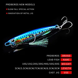 10-60g Metal Jig Fishing Lure Trolling Hard Artificial Bait Bass Fishing Bait Tackle Trout Jigging Lure Jigs Saltwater Lures