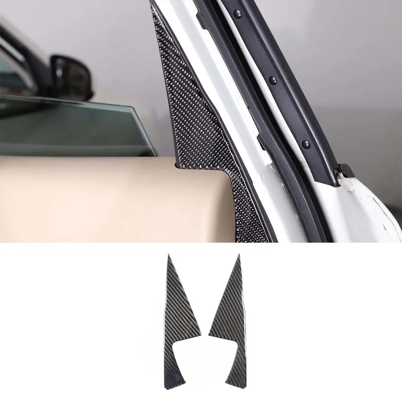 

For 2013-2018 Nissan Pathfinder soft carbon fiber car rear door triangular panel decorative sticker car interior accessories