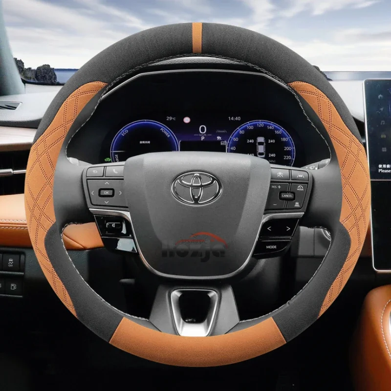 

Suede Car Steering Wheel Cover for Toyota Sienta Vios Harrier Mirai GR Supra Rush Avensis Aqua Previa 2014 - 2023 Accessories