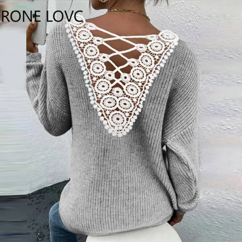 

Женский трикотажный топ с длинными рукавами, однотонный Свободный Топ с цветочным узором и завязками на крючках