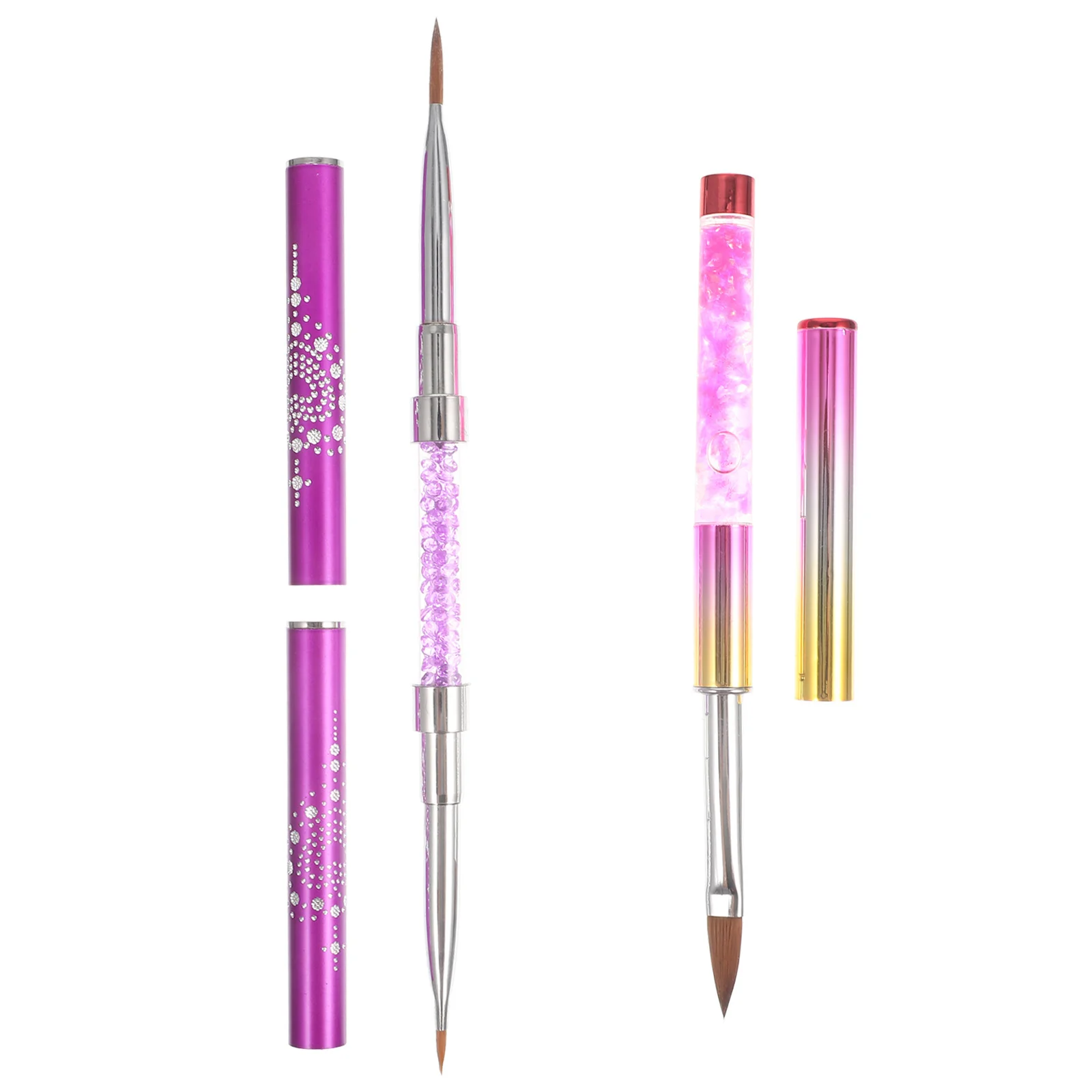 

2pcs Nail Art Pen Colored Drawing Pens Portable For Nail Painting Flower Design Manicure Diy Tool Kit Salon Supplies