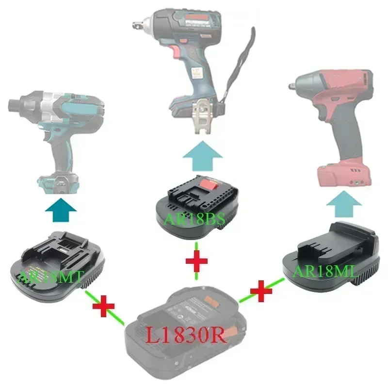 For Makita for Bosch for Milwaukee Lithium Tool for Aeg for RidGid 18V Lithium Battery Adapter Converter  AR18MT AR18BS AR18ML