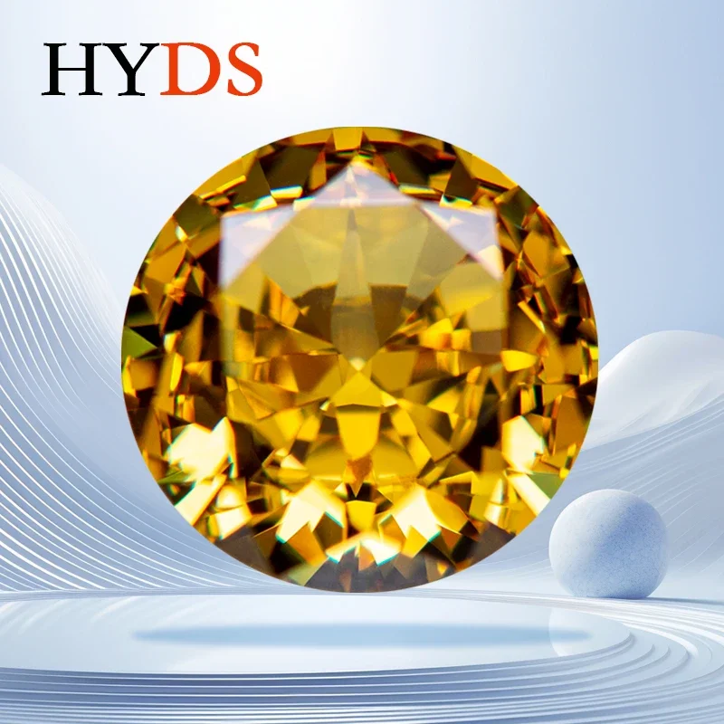 

Cubic Zirconia Crushed Ice Cut Dark Yellow Color Round Shape Charms Beads for Jewelry Making Earrings Materials No Certificate