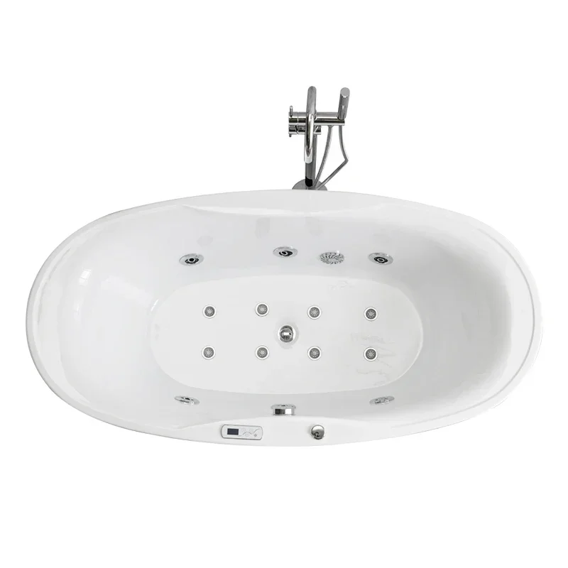 

Hot SalesBathtub Home Constant Temperature Heating Surfing Massage Cylinder Independent Oval Acrylic Bathtub Luxury Smart