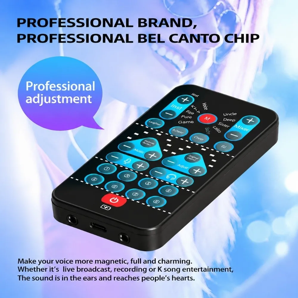 M10 Handheld Voice Changer Fine Tuning Male Female Voice Switch Voice Changer Device Karaoke Function Sound Disguiser for Live