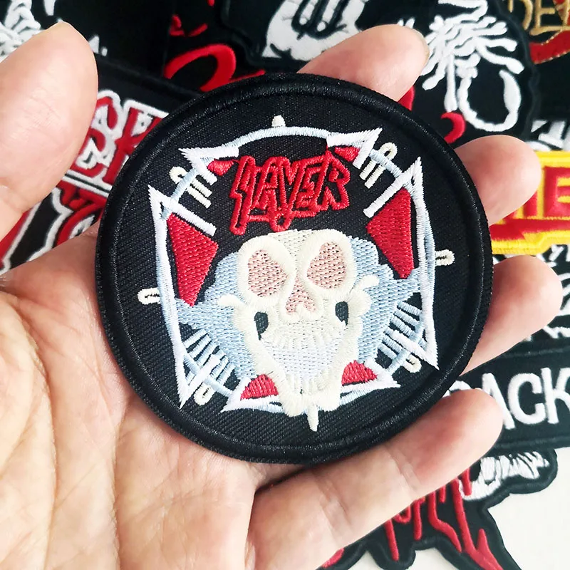 50pcs a lot Rock Band Clothes Patches Ironing Badges Punk Music Appliques Embroidery Stripes For Jackets Jeans DIY Stickers