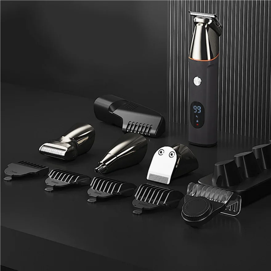 5in1 Multifunctional Professional Hair Clipper Shaver Nose Hair Trimmer Cordless Electric Men's Hair Trimmer with Charging Base