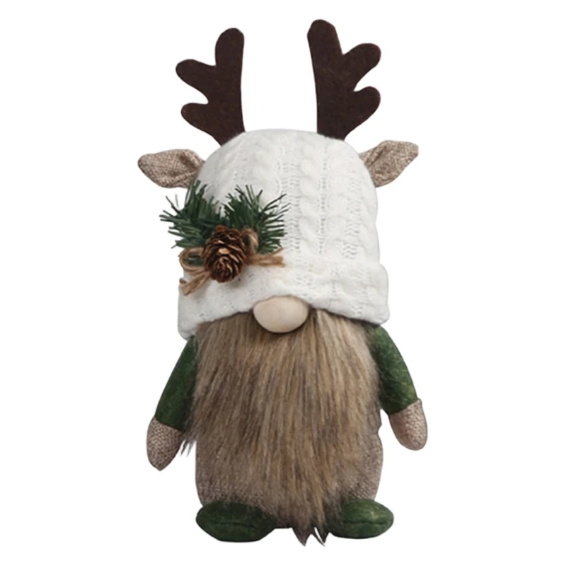  Standing Forest Character Figure with Textured Hat, Beard Trim and Soft Body for Shelf Decoration, Desk Use or Bedroom