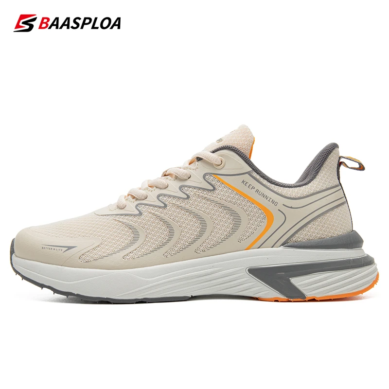 Baasploa Men Running Shoes Lightweight Sport Shoes Mesh Breathable Men Casual Walking Sneakers Non-Slip Outdoor Male Lace-Up