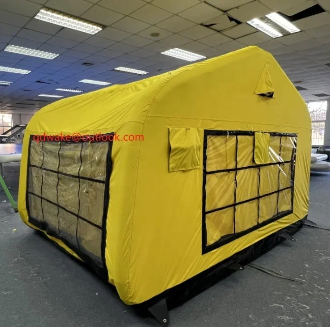 MSLuxury Large Outdoor Waterproof Inflatable Camp Tent Heavy Duty Oxford Fabric With Air Pole Portable Air Pump for Camping