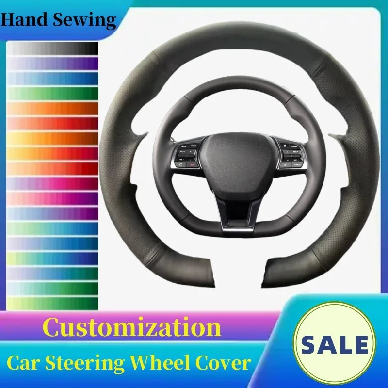 

DIY Customization High-quality Anti-slip Microfiber Leather Steering Wheel Cover For Hyundai Sonata 9 2015 2016 Auto Interior