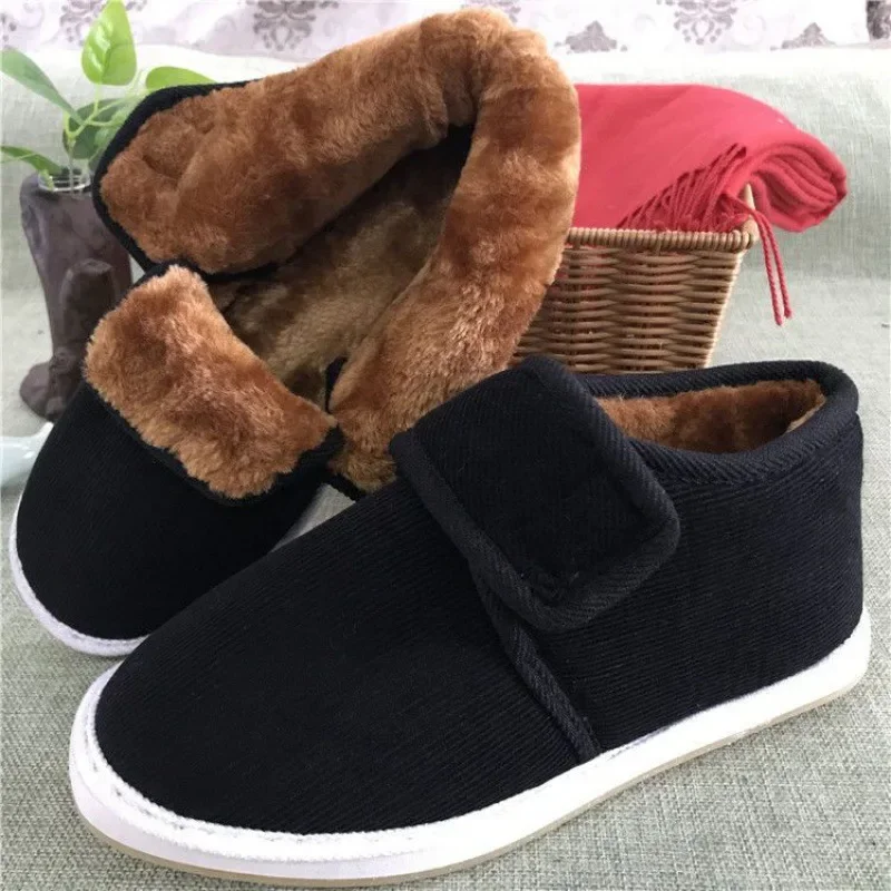 

Winter handmade warm cotton shoes home soft sole plush anti slip thermal insulation for middle-aged and elderly shoes Snow boots