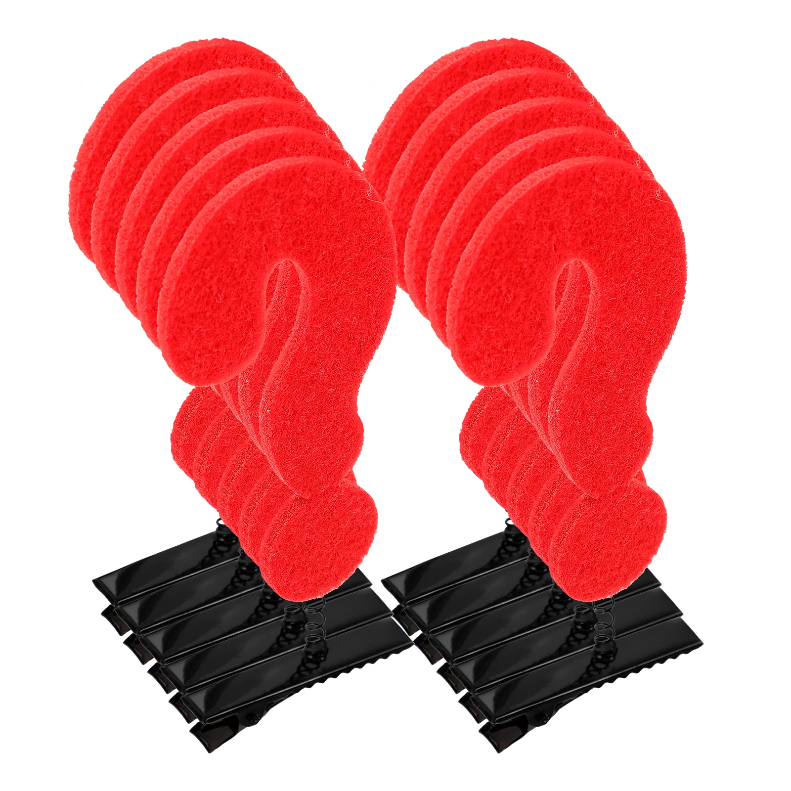 

10 Pcs Question Mark Hair Clips Adorable Cartoon Accessories for Girls Hairstyles Vintage Party Photo Props Red Color