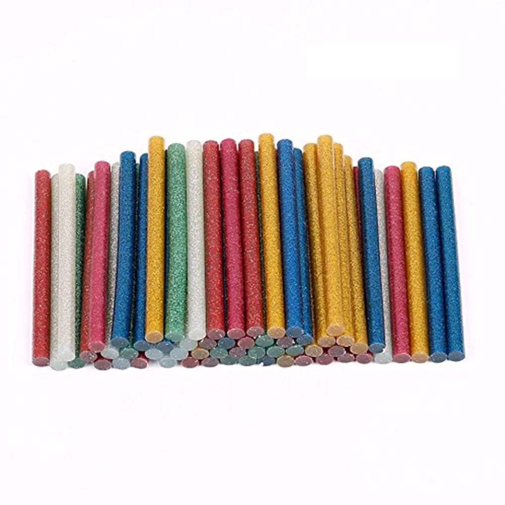 

100pcs Flash Glitter Glue Sticks Colorful Hot Melt Adhesive Eco-Friendly Strong Hold For Diy Crafts School Projects Party
