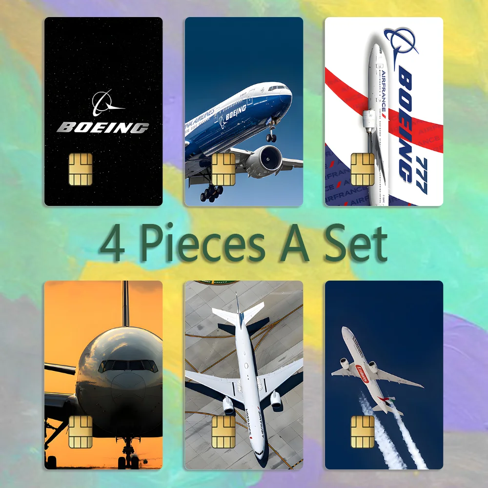 

Boeing 777 Top View Airplane Card Stickers Credit Visa Debit Bank Charge Card Bus Metro Waterproof Sticker Decal Decoration