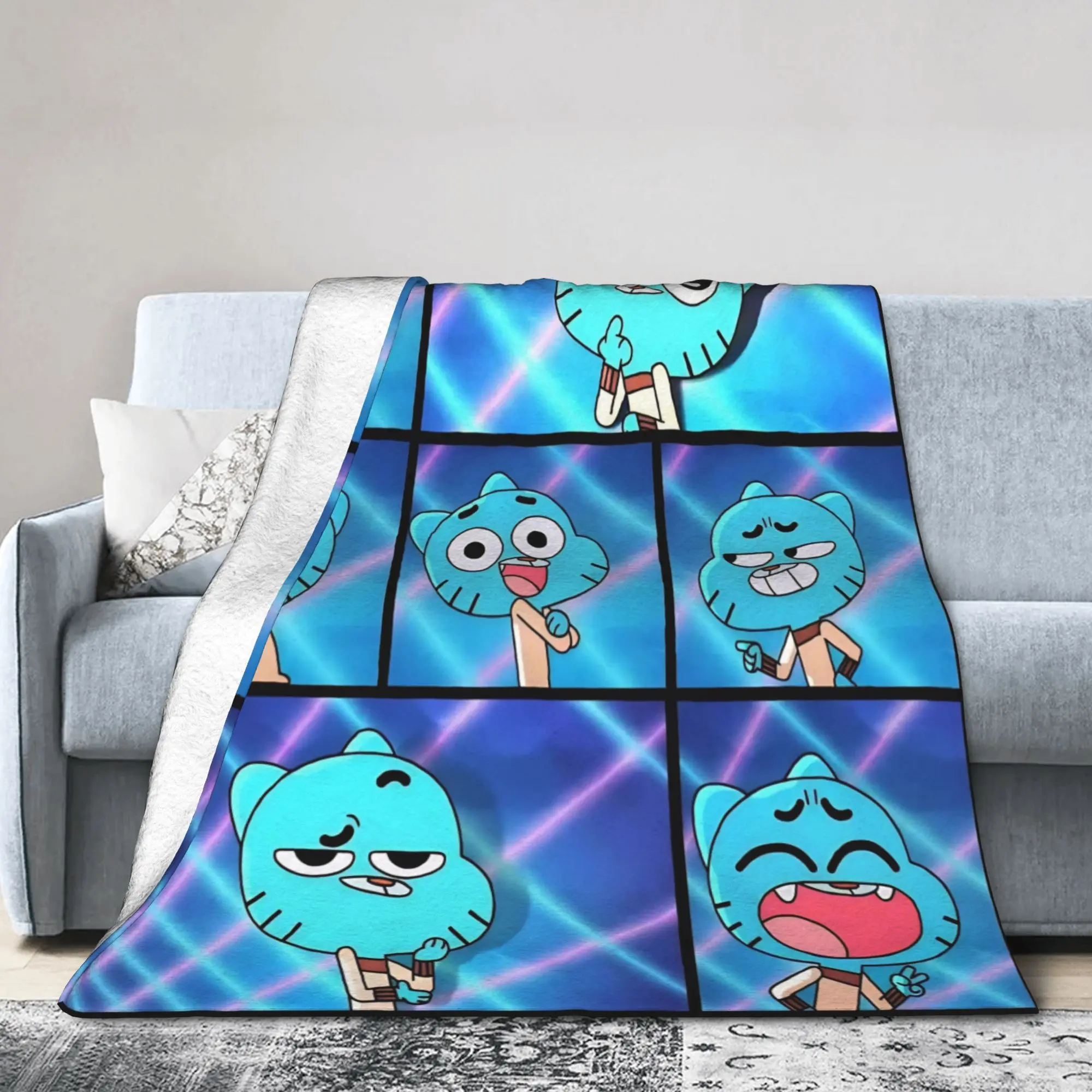 Gum Ball Blanket Amazing World Of Gum Ball Fuzzy Novelty Warm Throw Blanket for Home  Winter