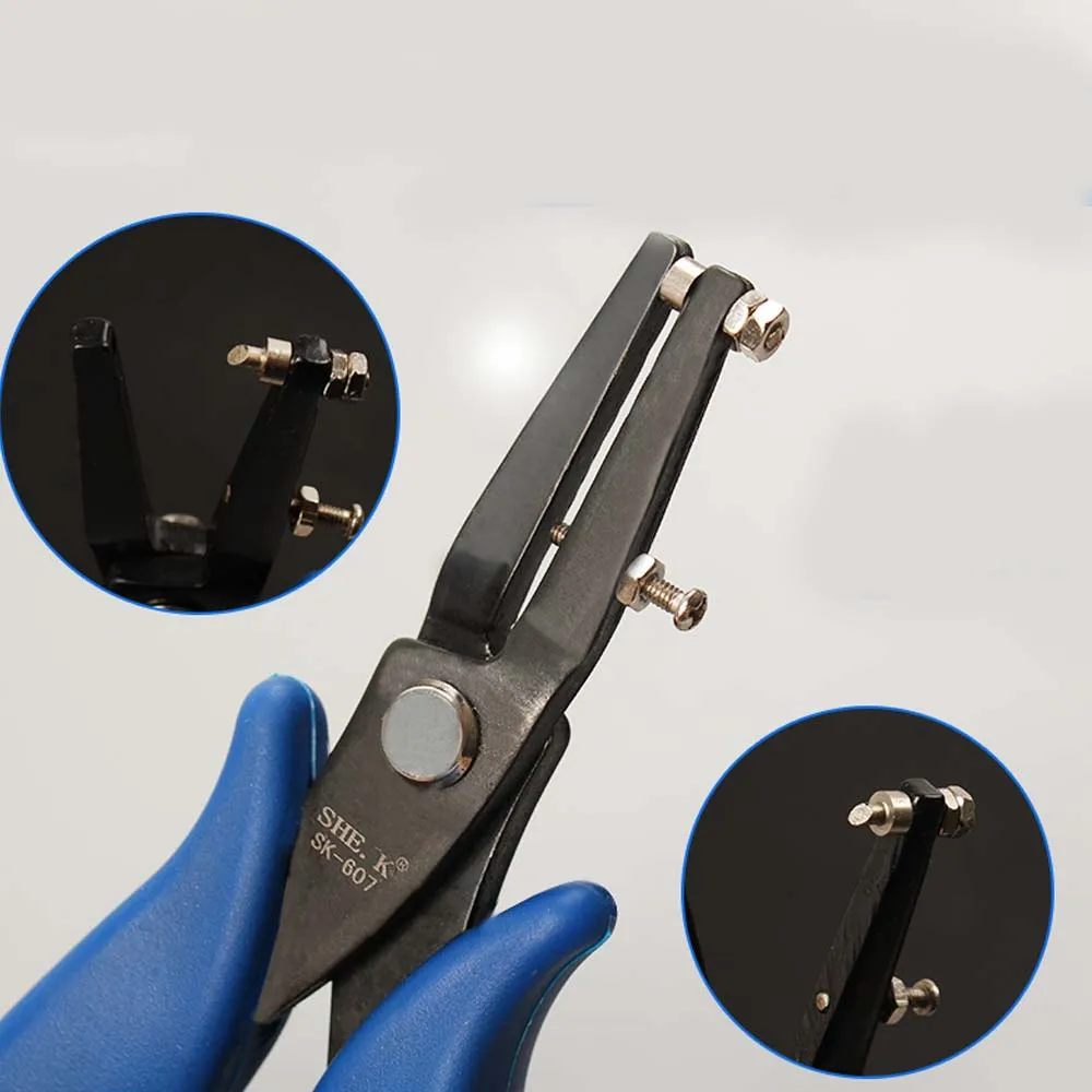 Po jednom kov výmol udeřit  kleště těžký celní poplatek výmol děrovač přenosné výmol ostří banding boxovací kleště kapesní nářadí 1.6mm 2mm