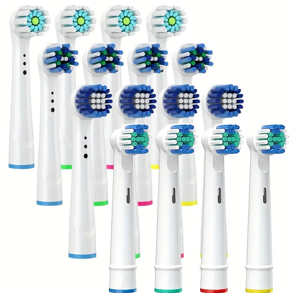 16PCS Electric Toothbrush Replacement Brush Heads For Braun Oral B Cross Action Sensitive Gum Care Precision Clean Nozzles