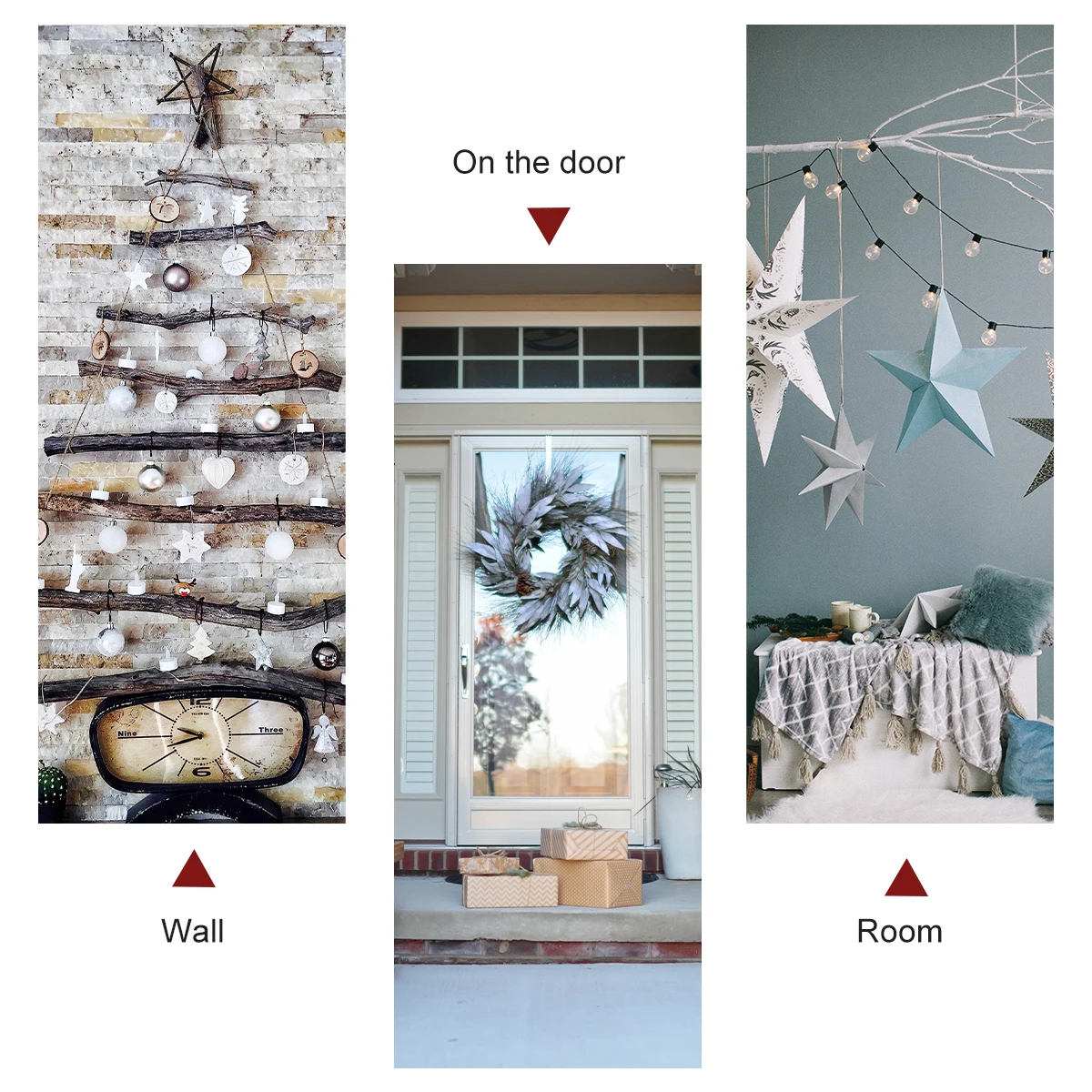 

1Pcs Festive Christmas Bell Wreath Elegant Hanging Pendant for Door Decor Holiday Seasonal Decoration Party Supply Accessory